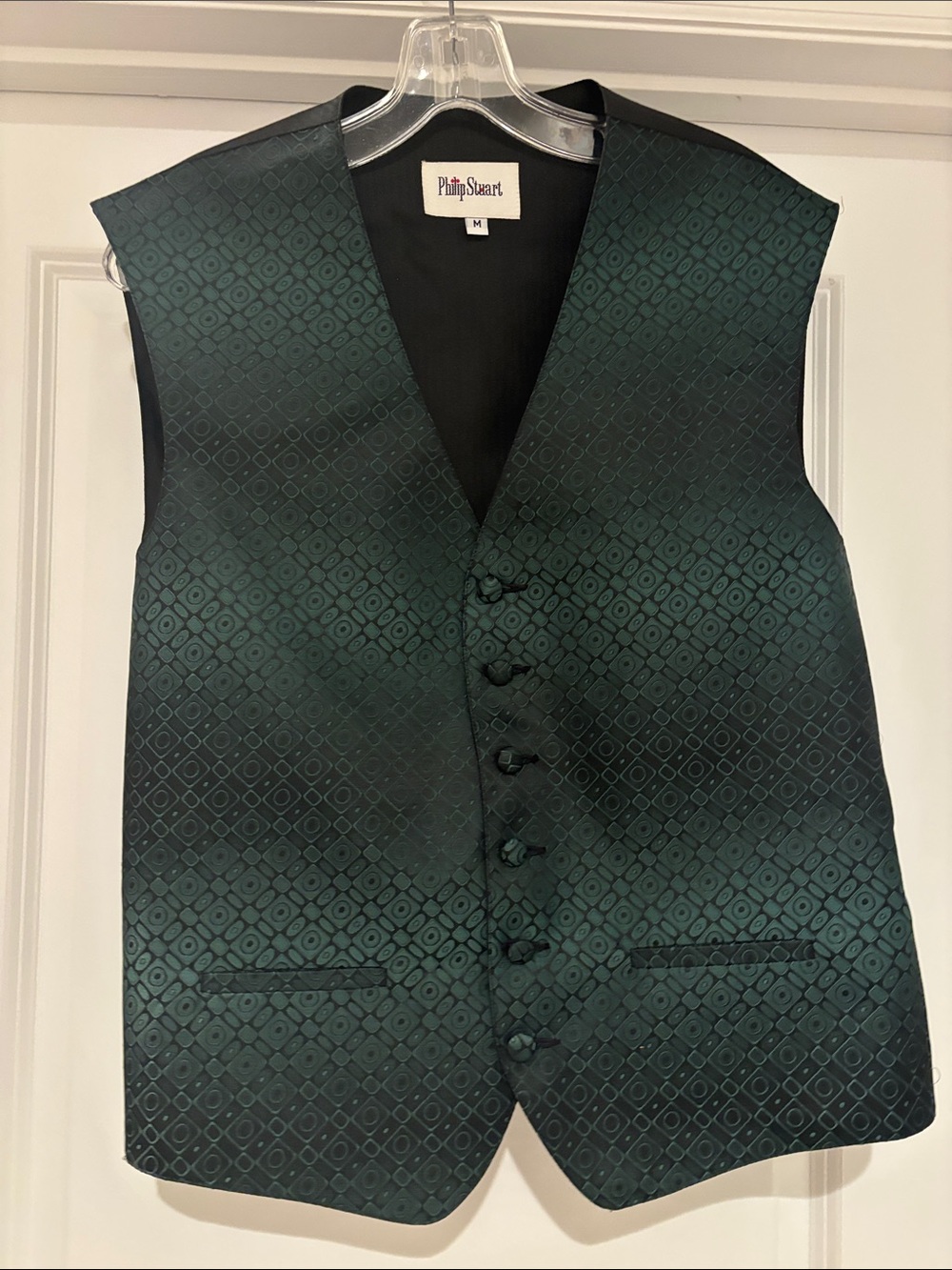Men's Emerald Green Patterned Dress Vest